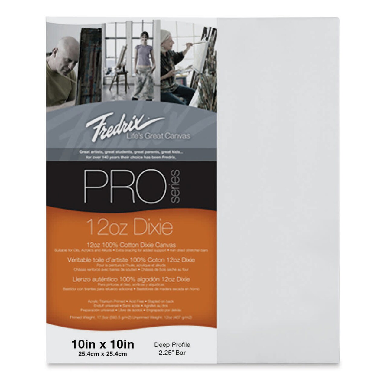 Fredrix Pro Series Dixie Museum Profile Canvas - 10" x 10", 2-1/4" Profile